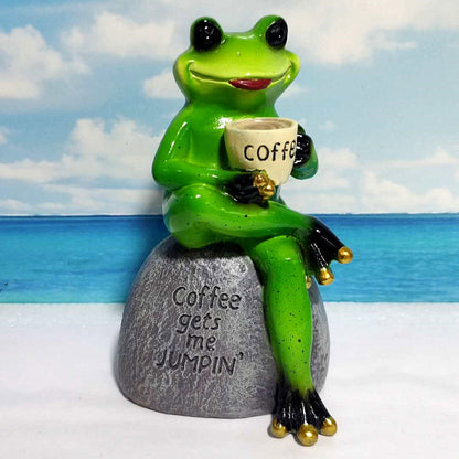 Frog Statue Figurine Garden