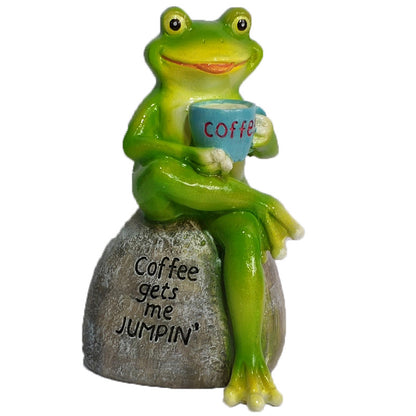 Frog Statue Figurine Garden