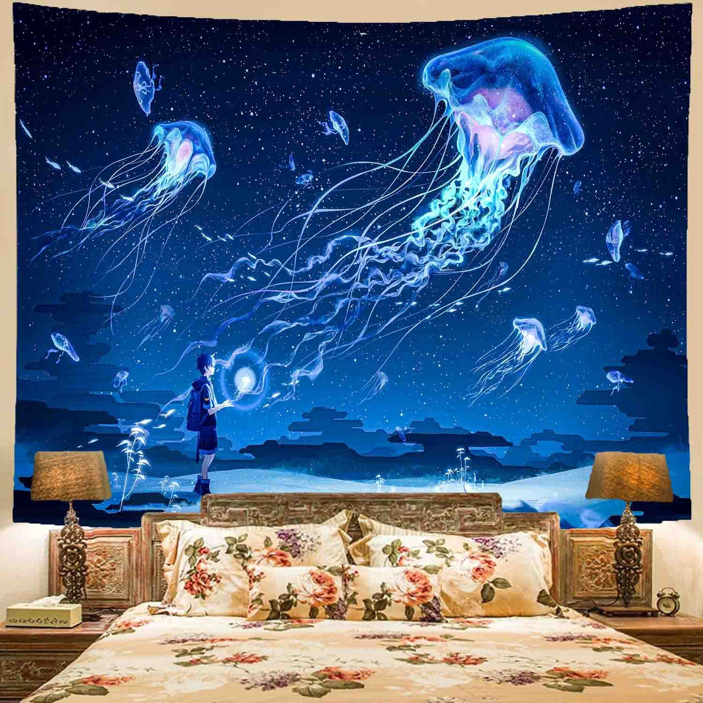 Home Decor Realistic Psychedelic Mushroom Print Tapestry