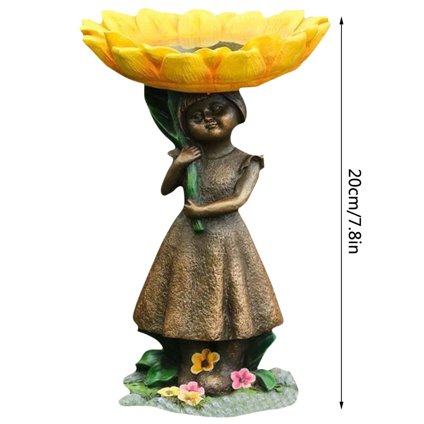 Resin Sunflower Bird Bath Ornament Garden Garden Gnome Crafts