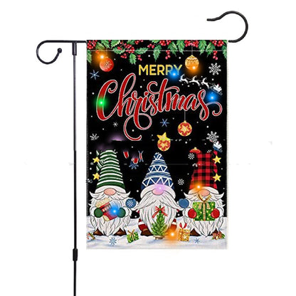 Outdoor Decoration Christmas With Lights Garden Flag