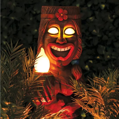 Angry Totem Garden Garden Decoration Outdoor Smiley Totem Solar Resin Decoration