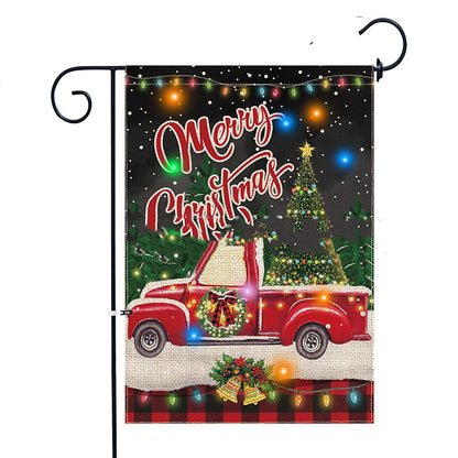 Outdoor Decoration Christmas With Lights Garden Flag