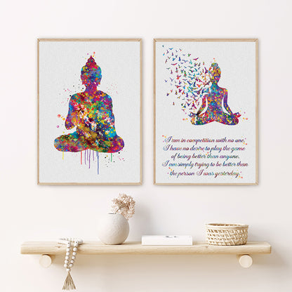 Meditation Canvas Painting Abstract Buddha Home Decor