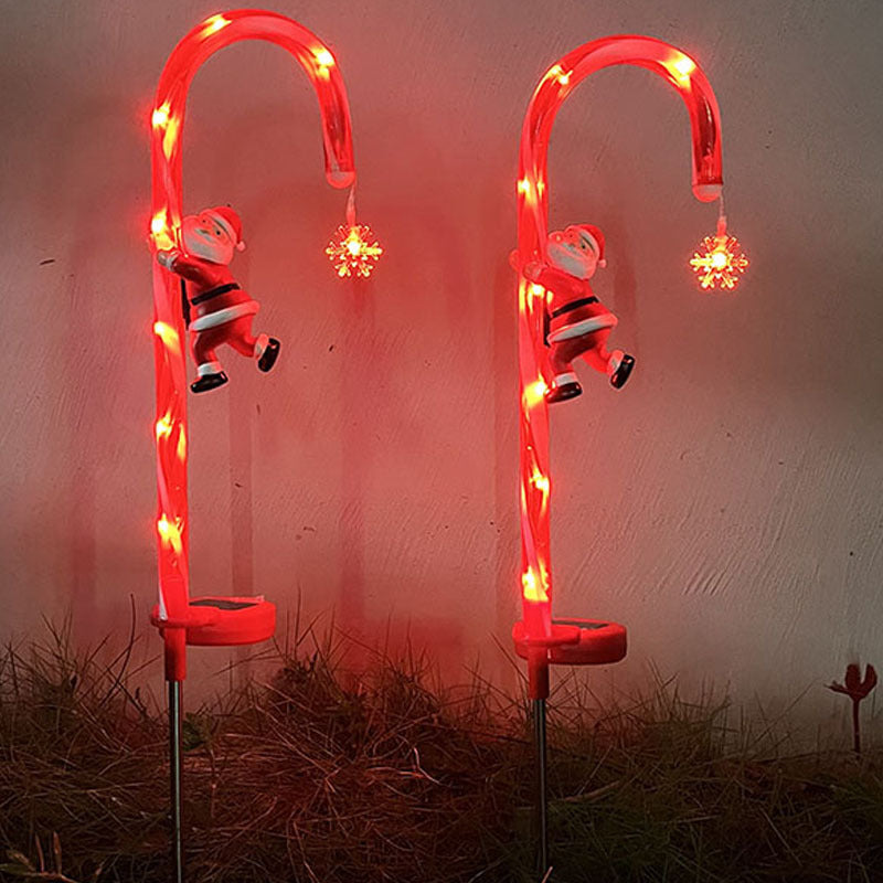 Solar Christmas Lights Candy Cane Lights Courtyard Outdoor Waterproof Led Garden Villa Holiday Decoration Lawn Lights