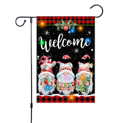 Outdoor Decoration Christmas With Lights Garden Flag